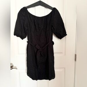 GAP Eyelet Black Puff Sleeve Mini Sundress
